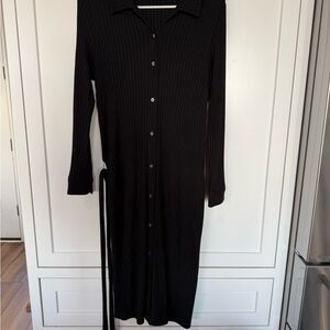 Liverpool Black Ribbed Long Sleeve Dress
